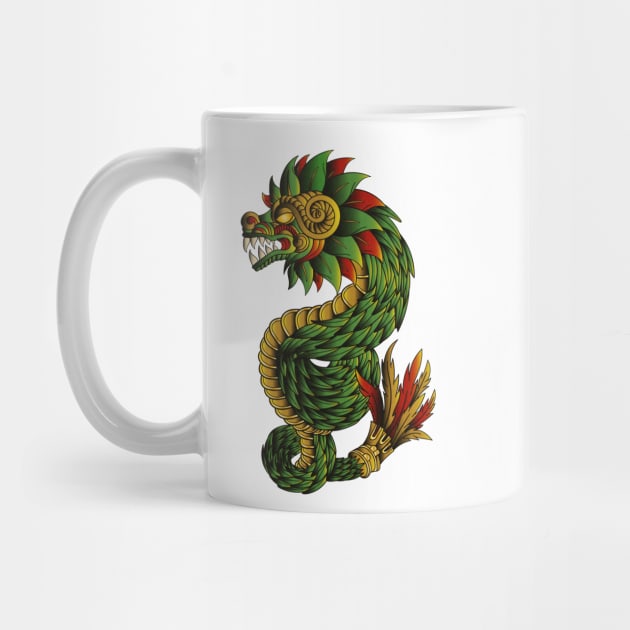 Vintage Aztec Green Dragon by edwardecho